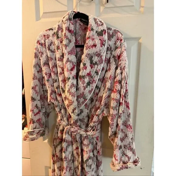Stan Herman For Herbcraft Vintage Chenille Floral Robe Size Large - Picture 3 of 12